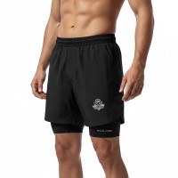 BUSHIDO Spodenki Treningowe Podwójne 2w1 Czarne