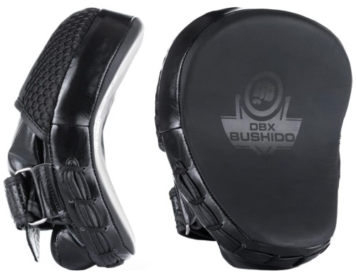 BUSHIDO Łapy Trenera Szybkościowe Profilowane Małe Skórzane Czarne