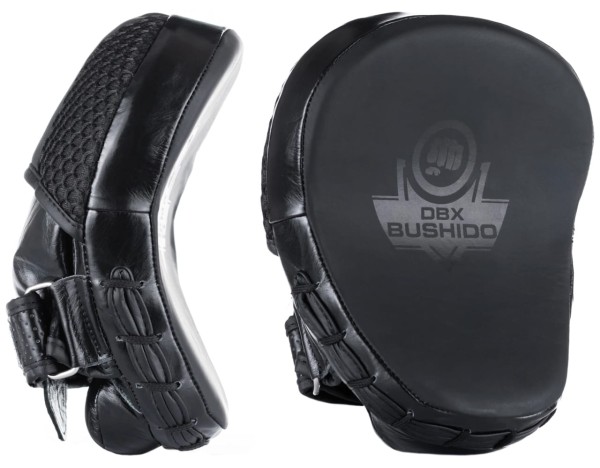 BUSHIDO Łapy Trenera Szybkościowe Profilowane Małe Skórzane Czarne