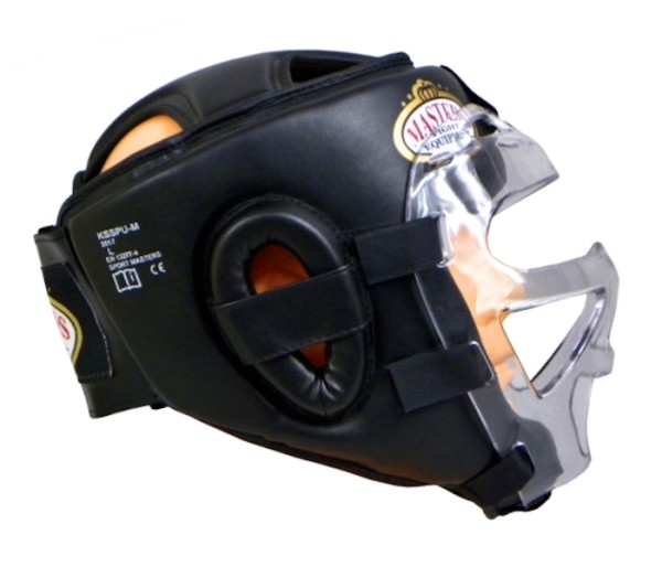 MASTERS Kask Karate / Krav Maga z Maską Kratką Plastikową Czarny WAKO