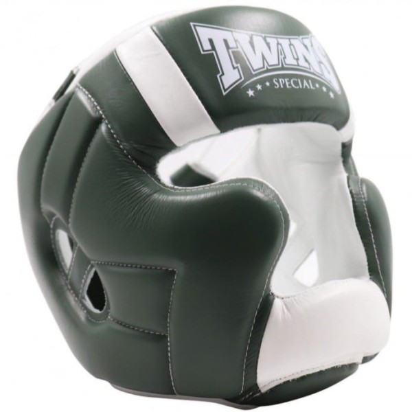 TWINS SPECIAL Kask Bokserski Sparingowy HGL-11 Oliwkowo-Biały