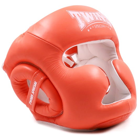 TWINS SPECIAL Kask Bokserski Sparingowy HGL-3P Pomarańczowy Mandarynkowy