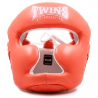 TWINS SPECIAL Kask Bokserski Sparingowy HGL-3P Pomarańczowy Mandarynkowy