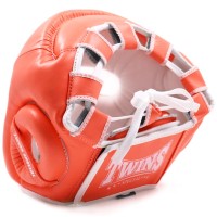 TWINS SPECIAL Kask Bokserski Sparingowy HGL-3P Pomarańczowy Mandarynkowy