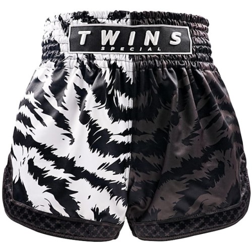 TWINS SPECIAL Spodenki Muay Thai JUNGLE Czarno-Białe