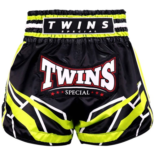 TWINS SPECIAL Spodenki Muay Thai RACING Czarno-Zielone