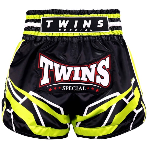 TWINS SPECIAL Spodenki Muay Thai RACING Czarno-Zielone
