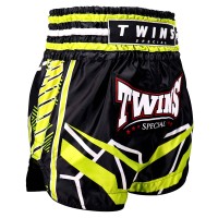 TWINS SPECIAL Spodenki Muay Thai RACING Czarno-Zielone