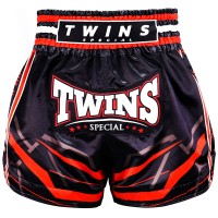TWINS SPECIAL Spodenki Muay Thai RACING Czarno-Czerwone