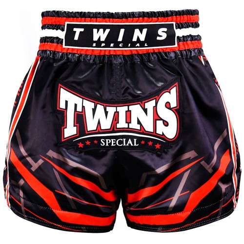 TWINS SPECIAL Spodenki Muay Thai RACING Czarno-Czerwone