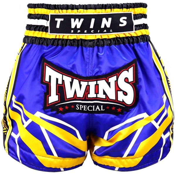 TWINS SPECIAL Spodenki Muay Thai RACING Niebiesko-Żółte