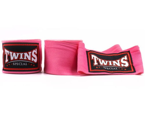 Owijki TWINS SPECIAL Bandaże Bokserskie CH-5 Różowe 4,5m (elastyczne)