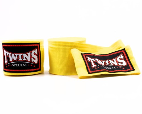 Owijki TWINS SPECIAL Bandaże Bokserskie CH-5 Żółte 4,5m (elastyczne)