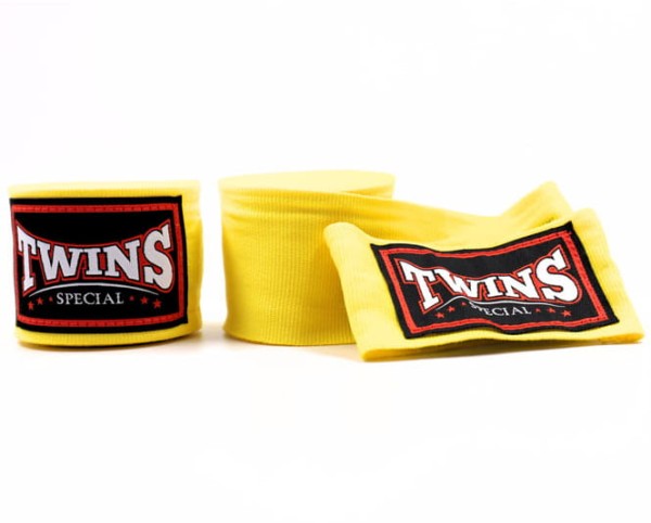 Owijki TWINS SPECIAL Bandaże Bokserskie CH-5 Żółte 4,5m (elastyczne)