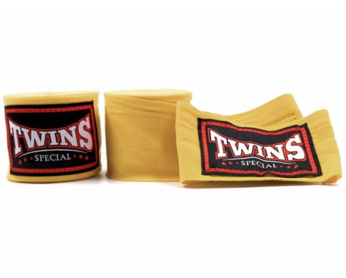 Owijki TWINS SPECIAL Bandaże Bokserskie CH-5 Złote 4,5m (elastyczne)