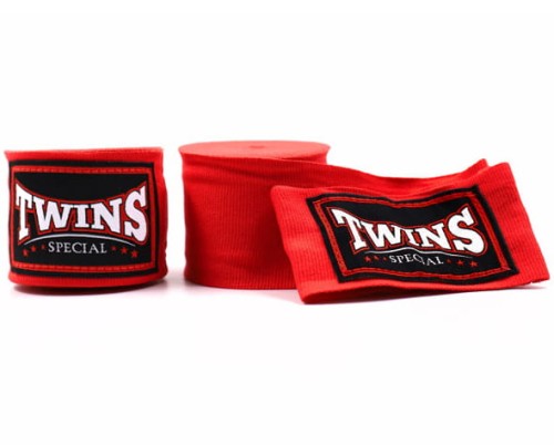 Owijki TWINS SPECIAL Bandaże Bokserskie CH-5 Czerwone 4,5m (elastyczne)