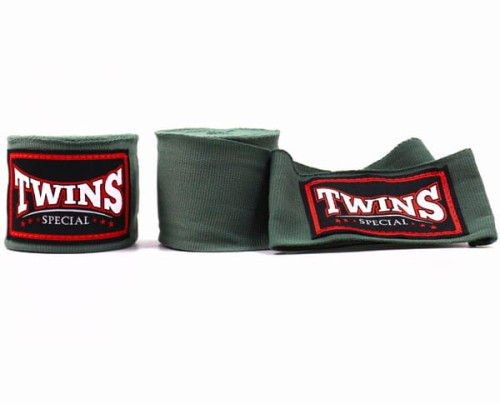 Owijki TWINS SPECIAL Bandaże Bokserskie CH-5 Oliwkowe 4,5m (elastyczne)