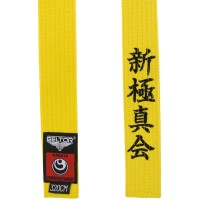 BELTOR Pas do Karate Shinkyokushin z Haftem Żółty