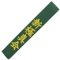 BELTOR Pas do Karate Shinkyokushin z Haftem Zielony