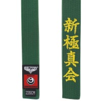 BELTOR Pas do Karate Shinkyokushin z Haftem Zielony