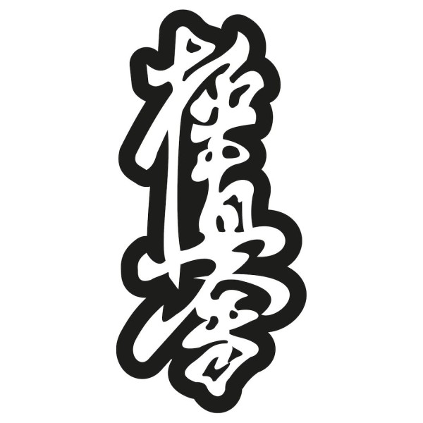 BELTOR Magnes Karate Kyokushin Kanji Białe na Czarnym Tle