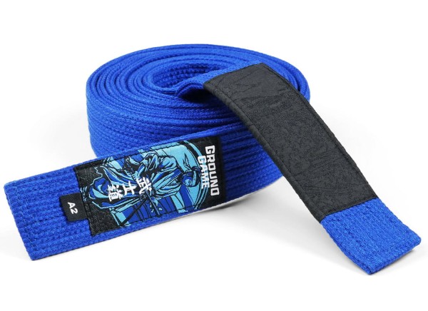GROUND GAME Pas do BJJ Jiu Jitsu Niebieski PREMIUM
