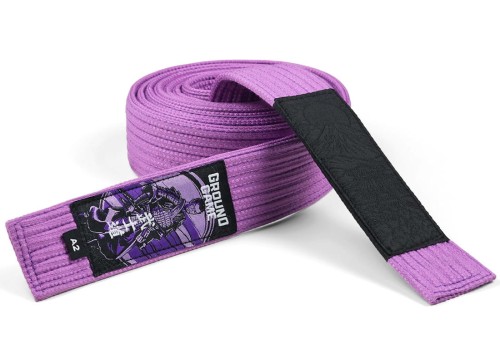 GROUND GAME Pas do BJJ Jiu Jitsu Purpurowy PREMIUM