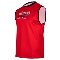 MASTERS Koszulka bez Rękawów do Kick Lightu HEXAGON Czerwona WAKO