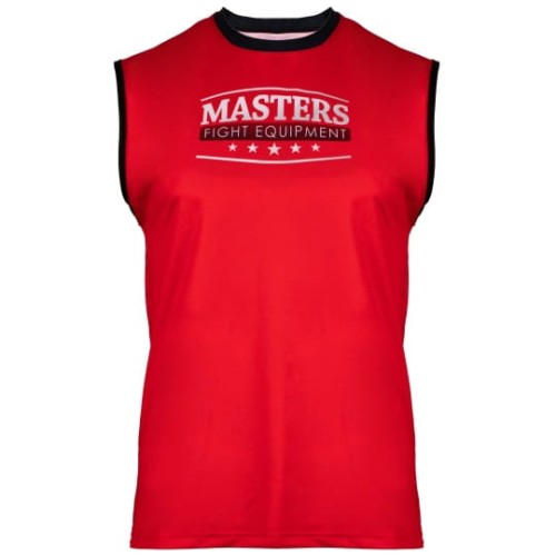 MASTERS Koszulka bez Rękawów do Kick Lightu HEXAGON Czerwona WAKO