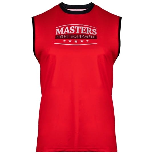 MASTERS Koszulka bez Rękawów do Kick Lightu HEXAGON Czerwona WAKO