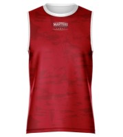 MASTERS Koszulka bez Rękawów do Kick Lightu FIGHT Czerwona WAKO