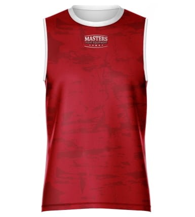 MASTERS Koszulka bez Rękawów do Kick Lightu FIGHT Czerwona WAKO