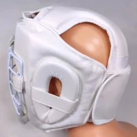 TOP FIGHTER Kask Karate / Krav Maga z Kratą Metalową Biały