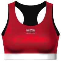 MASTERS Stanik Sportowy Top Damski do Kickboxingu Czerwony WAKO