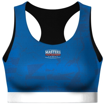 MASTERS Stanik Sportowy Top Damski do Kickboxingu Niebieski WAKO