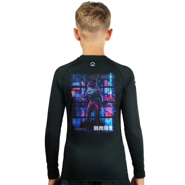 GROUND GAME Rashguard MMA Dziecięcy Cyber Samurai Długi Rękaw