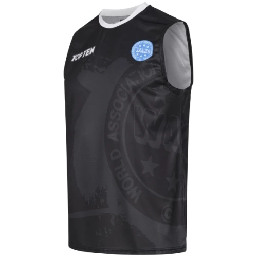 TOP TEN Koszulka bez Rękawów do Kick Lightu Czarna WAKO