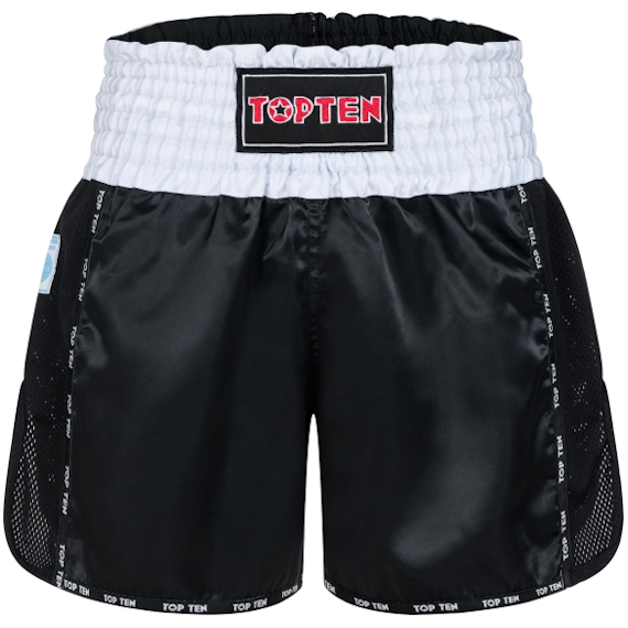 TOP TEN Spodenki do Kickboxingu KICKSOFF Czarne WAKO