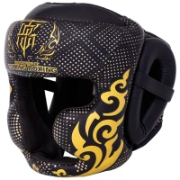 TOP KING Kask Bokserski Sparingowy KANOK Czarno-Złoty