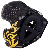 TOP KING Kask Bokserski Sparingowy KANOK Czarno-Złoty