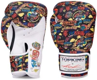 TOP KING x PUCK Rękawice Bokserskie Czarno-Białe
