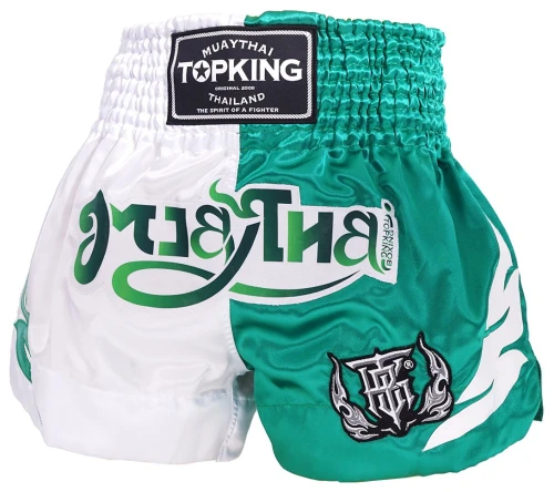 TOP KING Spodenki Muay Thai TKTBS-250 Biało-Zielone