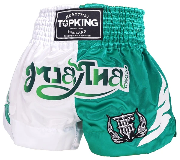 TOP KING Spodenki Muay Thai TKTBS-250 Biało-Zielone