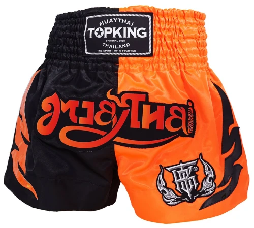 TOP KING Spodenki Muay Thai TKTBS-250 Czarno-Pomarańczowe