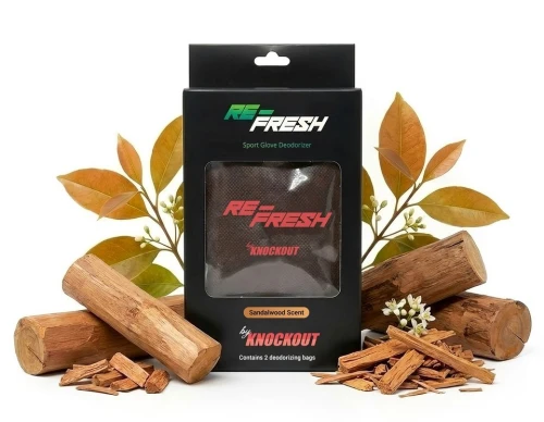 RE-FRESH Pochłaniacze Wilgoci / Odświeżacze do Rękawic Bokserskich Drzewo Sandałowe (2 szt.)