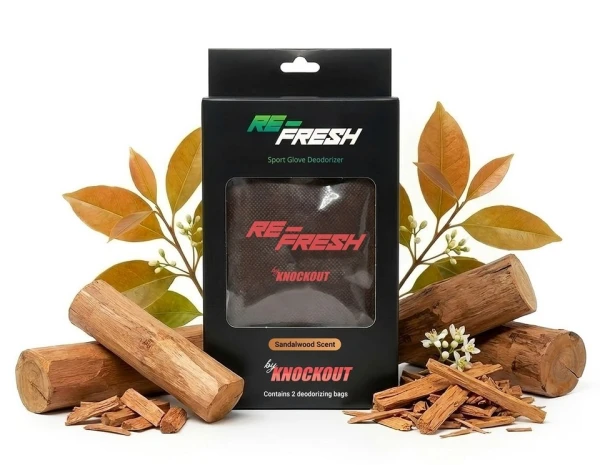 RE-FRESH Pochłaniacze Wilgoci / Odświeżacze do Rękawic Bokserskich Drzewo Sandałowe (2 szt.)