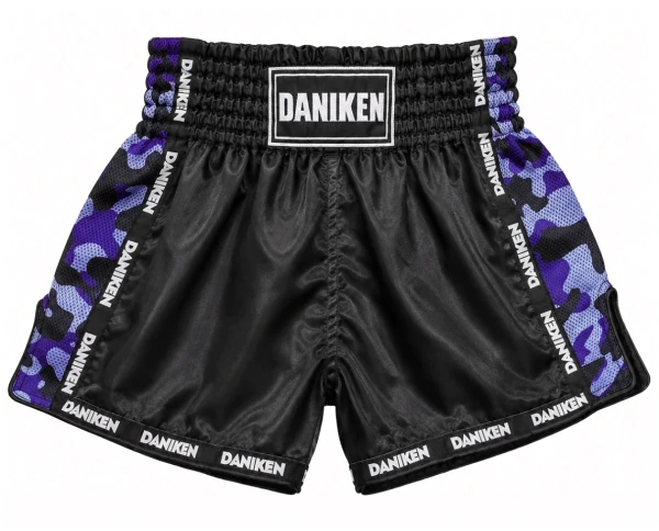 DANIKEN Spodenki do Kickboxingu / Muay Thai SPECIAL CAMO Niebieskie