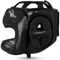 GROUND GAME Kask Bokserski Sparingowy z Osłoną Nosa STRIPE BLACK