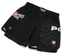 GROUND GAME Spodenki MMA Podwójne 2w1 Polska 3.0 Czarne