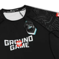 GROUND GAME Rashguard MMA Polska 3.0 Czarny Krótki Rękaw